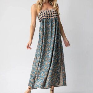 Natural Life Patti Side Slit Maxi Dress Sz Large